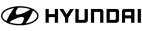 Hyundai Logo in Schwarz mit Schriftzug auf transparentem Hintergrund