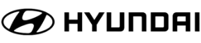 Hyundai Logo in Schwarz mit Schriftzug auf transparentem Hintergrund